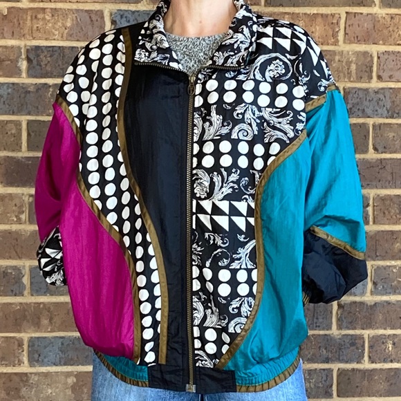 Vintage Jackets & Blazers - Vintage 1990s Nylon Track Jacket Size L